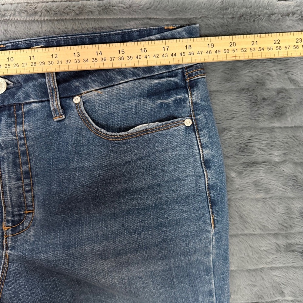 Seven7 Tummyless High Rise Skinny Jeans Blue Medium Wash Womens 16 Stretch Denim - Picture 2 of 9